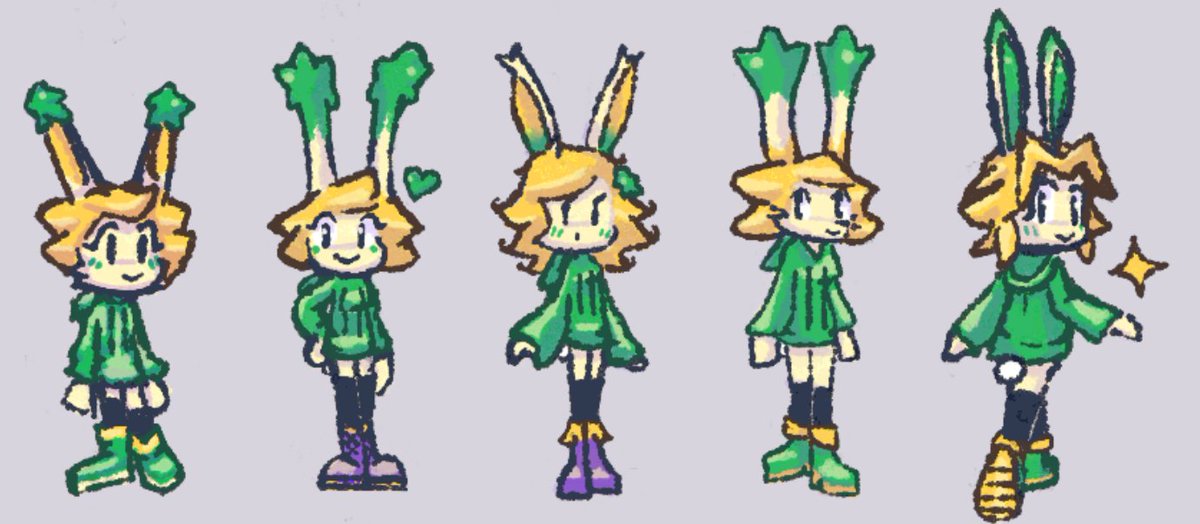 Iterations on concept art of Jade, the protagonist of my next game.

She's a moon rabbit full of energy, unsure of where her life is going after an astronaut from Earth crashes their ship and needs Jade's help.

#gamedev #indiedev #art