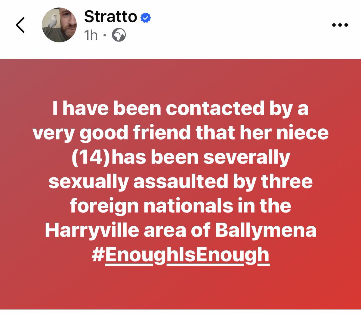 FSchomberg92906's tweet photo. BREAKING!! A young 14 year old girl has just been severely sexually assaulted by 3 Foreign National’s in Ballymena Northern Ireland!!😡😡😡
ENOUGH IS ENOUGH‼️‼️‼️
PLEASE SHARE FAR AND WIDE!!!
These Bastards must be stopped entering the UK NOW!!!! @TRobinsonNewEra https://t.co/Fgl0K1ZH6U