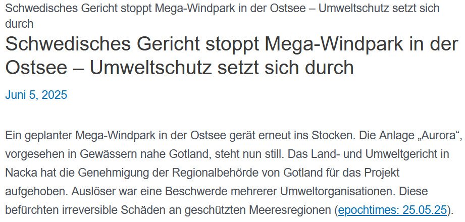 squinkbk's tweet image. Eine gute Nachricht für den Umweltschutz: In Schweden wurde erneut ein Windradprojekt gestoppt.