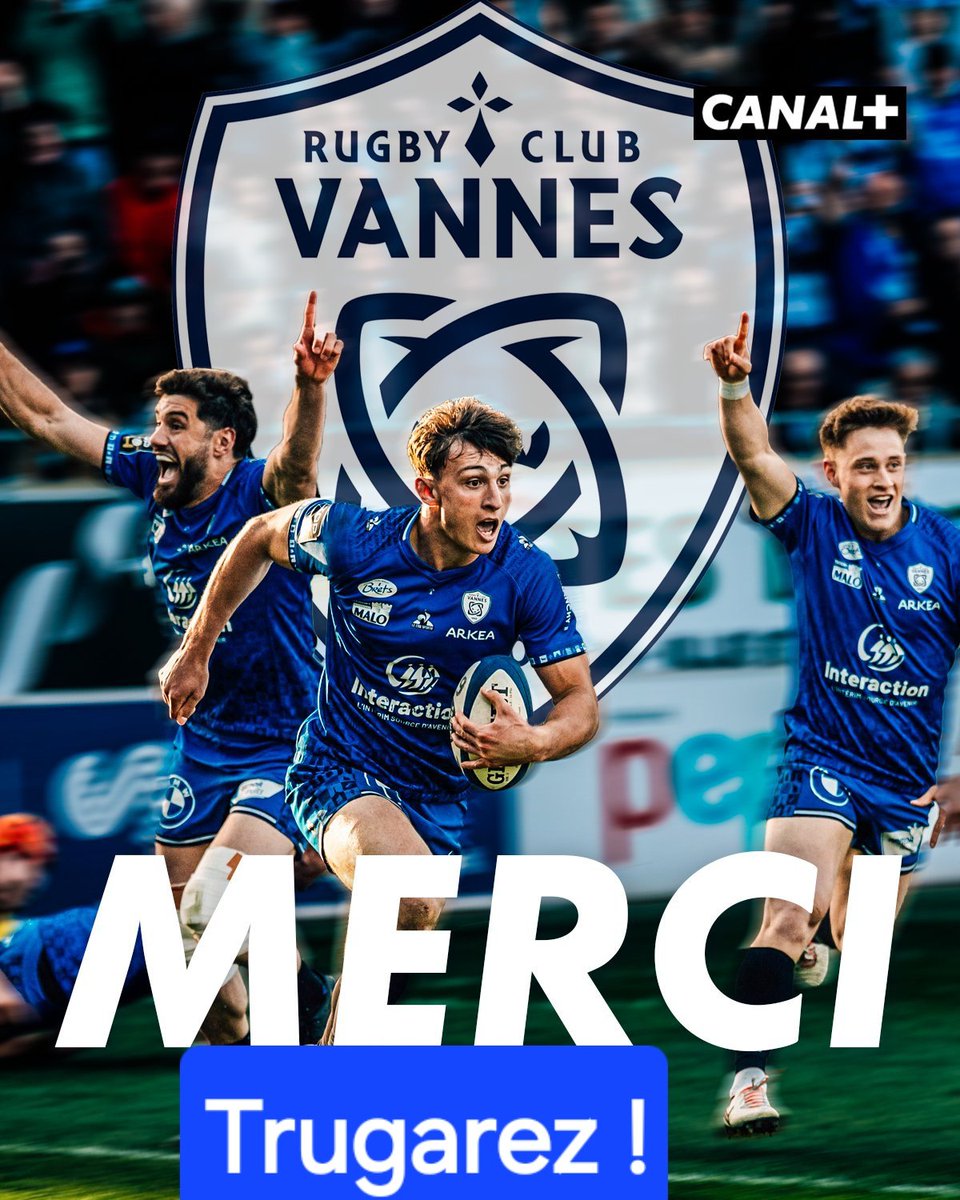 Une pluie de remerciements tombe aujourd'hui sur le RC Vannes après cette belle première saison en Top 14, malgré la descente. 
Tout le monde est conquis : les médias, clubs, staffs, joueurs et supporters adverses sont en admiration avec ce qu'a montré le RC Vannes à la France.😃