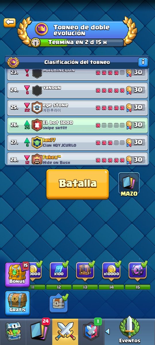 30 1 perdí una en contra de un amigo lamentablemente