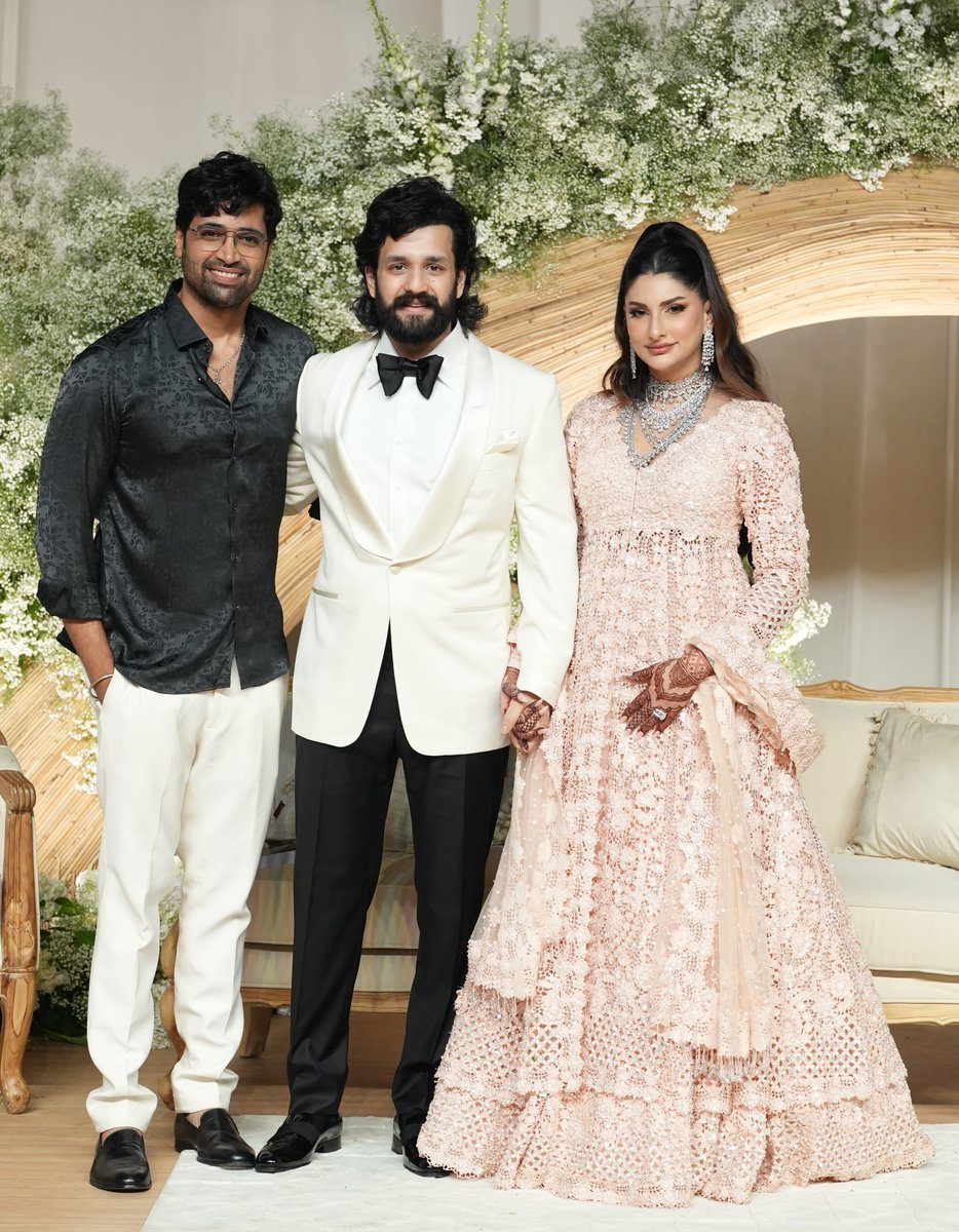 The Akkineni family extends a heartfelt welcome to the beloved Abhinaya Chakravarthy <a href="/KicchaSudeep/">Kichcha Sudeepa</a> &amp; <a href="/AdiviSesh/">Adivi Sesh</a>.

Your presence lights up our celebration and adds to the joy of this special day. 

#AkhilZainabReception