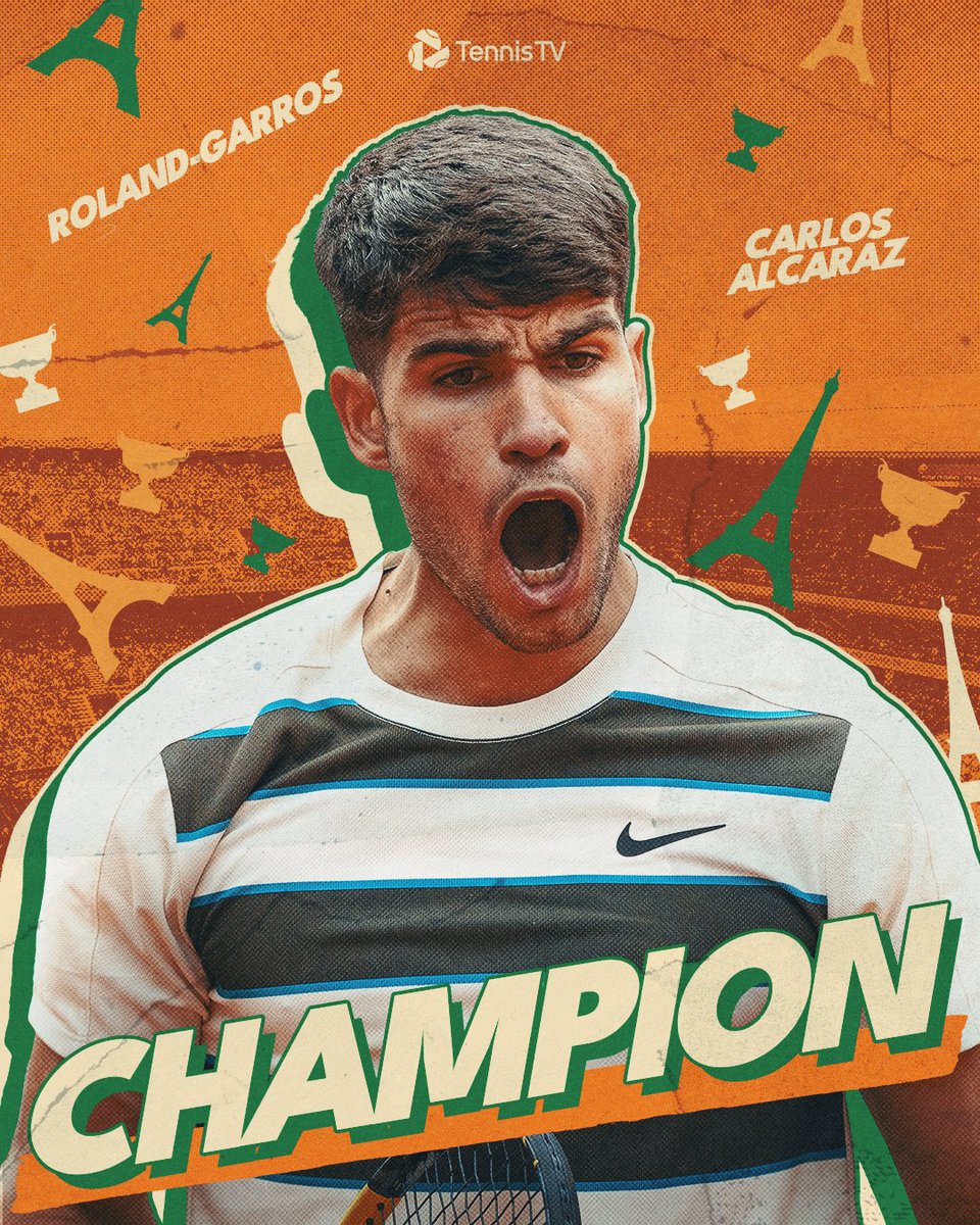 Tennis TV (@tennistv) on Twitter photo 🏆✨THE MIRACLE OF ALCARAZ ✨🏆
<a href="/carlosalcaraz/">Carlos Alcaraz</a> wins an INSTANT CLASSIC to defend his #RolandGarros Title!! 🏆✨THE MIRACLE OF ALCARAZ ✨🏆
<a href="/carlosalcaraz/">Carlos Alcaraz</a> wins an INSTANT CLASSIC to defend his #RolandGarros Title!!