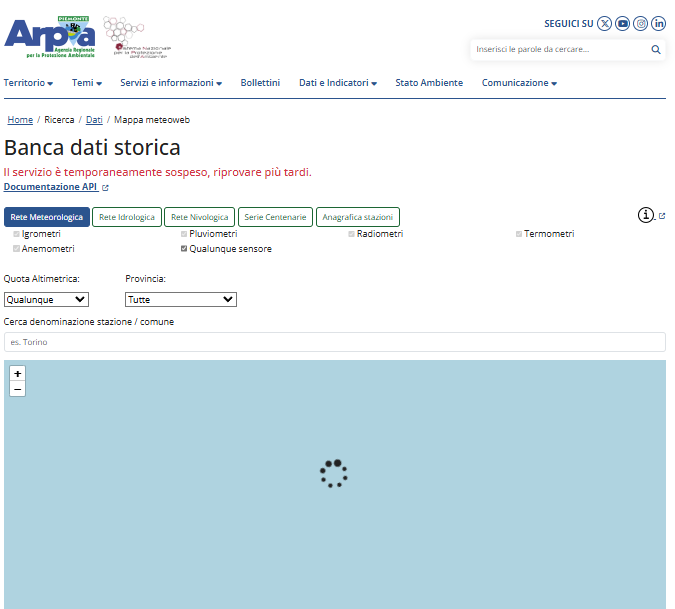 zeuspi's tweet photo. @ArpaPiemonte Ma la banca dati storica, tornerà a funzionare prima poi :) ? https://t.co/T3y7HAB45n