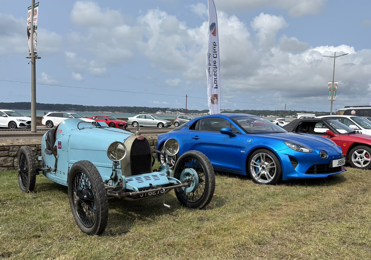 Two small blue French sports cars at the Jersey International Motoring Festival today. 💙💙