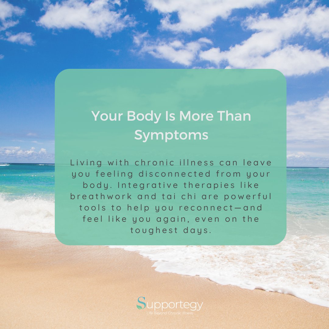 Your body is more than the symptoms you’re managing.
It’s your source of strength. 🧘‍♀️
Integrative therapies can help you reconnect — even on the hardest days. 🌿

 #chronicillness #autoimmunedisease #chronicpain #chronicillnesswarrior #wellnessjourney #healing #selflove #lupus