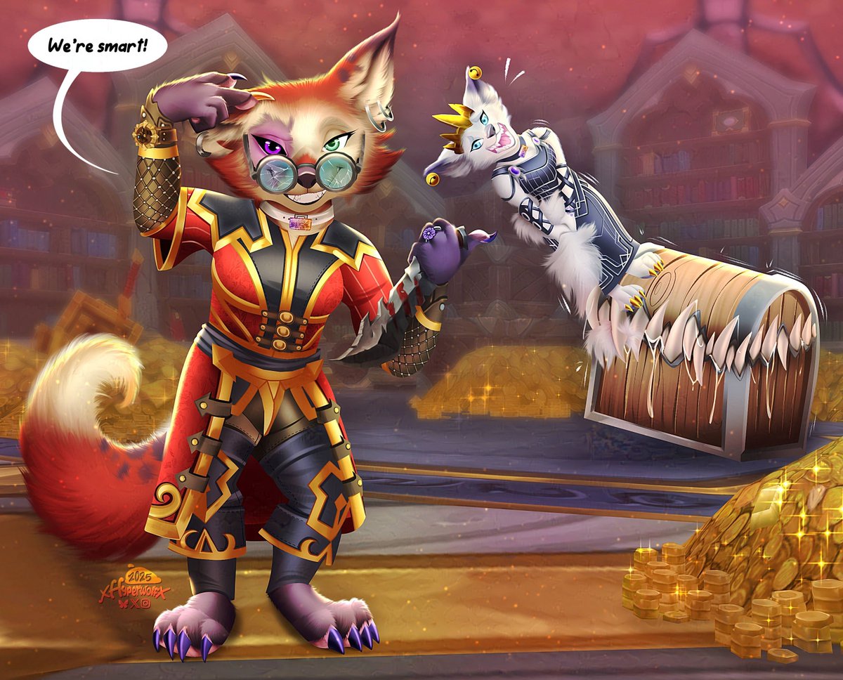 🪙C0mm for <a href="/Ame8896/">Ame</a> / <a href="/Voidpera/">Kheena - "Pawfessor Cinderclaw"</a> :D🪙

#WorldofWarcraft #Warcraftart #Vulpera