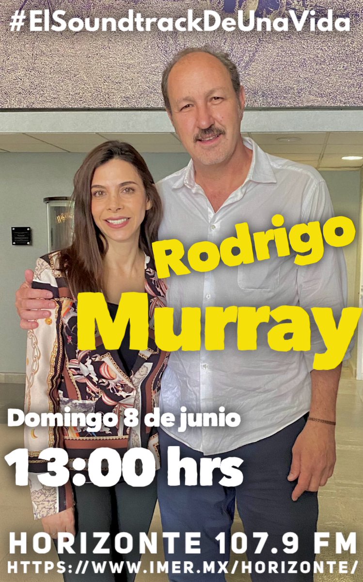 Hey! En un ratito Rodrigo Murray en #ElSoundtrackDeUnaVida por <a href="/HorizonteJazz/">Horizonte 107.9 FM</a> <a href="/imerhoy/">IMER</a> 
¡no te lo puedes perder!
👇🏼
imer.mx/horizonte/