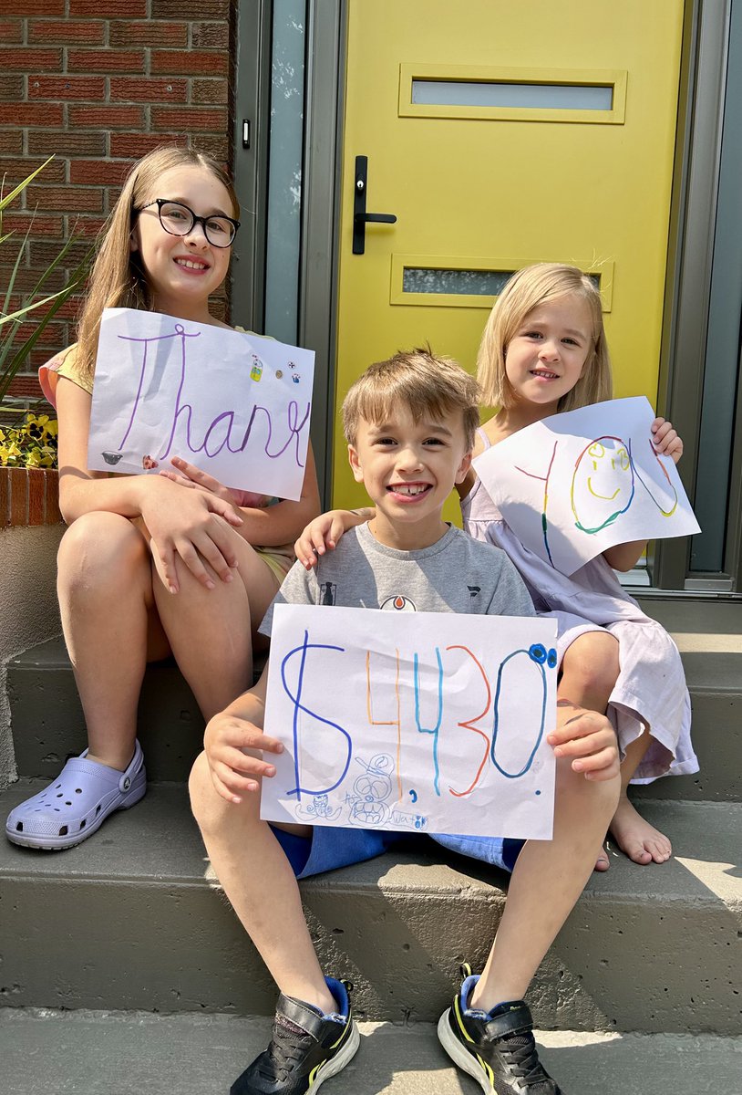 Drum roll, please… 🥁

The Awesome Lemonade Stand raised an absolutely WILD $4430.00 yesterday in support of <a href="/ALS_AB/">ALS Society of AB</a> 🎉

Claire, Adam &amp; Elizabeth have until Saturday, June 14th to reach their goal of $5000.00… 

Can you help with this last push? Check out the link in my bio 🙏🏻