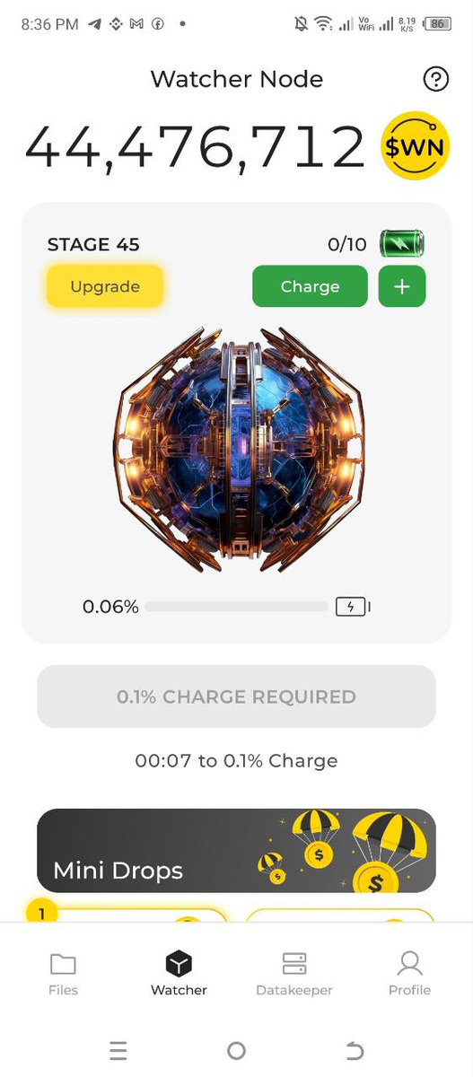 Awesome job on Watcher Node! You're crushing it at Stage 45, and just a few hours from a full charge. Keep it up!
#WatchersEverywhere
