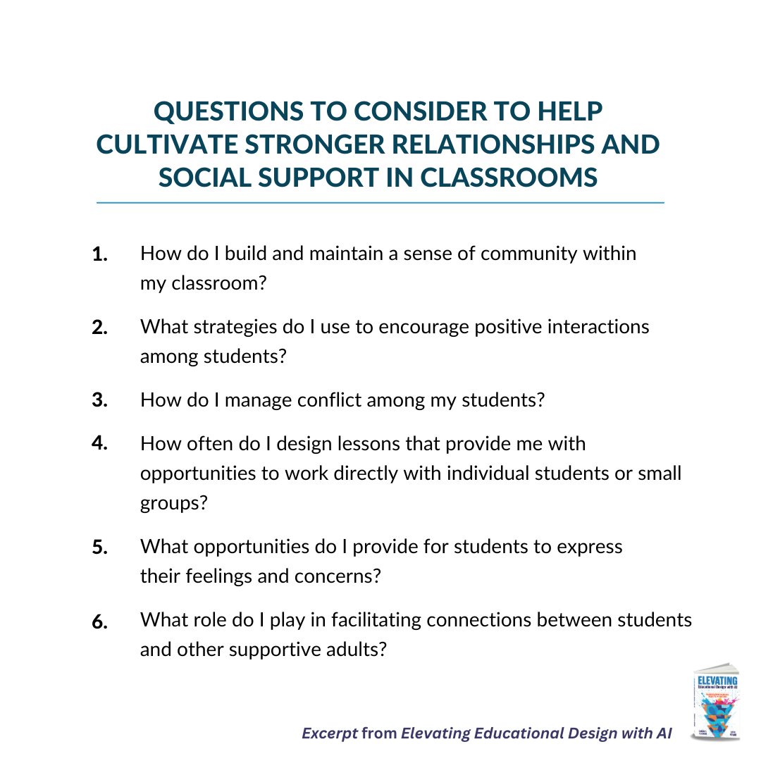 Keep these questions on hand.

Learn strategies to help cultivate stronger relationships and social support in classrooms + more bit.ly/4kMOTqW