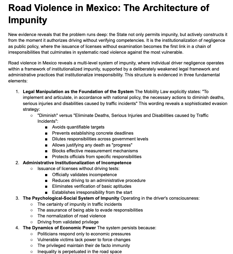 MilesIthaca5's tweet image. Road Violence in Mexico
@CoalicionMS @Pat_MercadoC @ClaraBrugadaM @Claudiashein @etiennekrug @LeniaBatres @ONU_derechos @RoadSafetyNGOs @UNGRSW @iRAPSavingLives @fundaleatica @UNRSC 
@IRF_global 

#MakeWalkingSafe #MakeCyclingSafe #CommitToAct