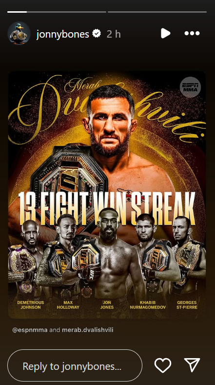 the_ufcguy's tweet photo. Jon Jones congratulates Merab Dvalishvili https://t.co/UcKAyC96Lv