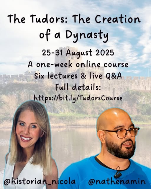 👨🏾‍🏫 'The Tudors: The Creation of a Dynasty' 👩🏼‍🏫

Introducing a BRAND NEW one-week online course - six exclusive talks and one Q&amp;A, covering everything you need to know about this dynasty's origins.

ℹ️ Full course details in the link: bit.ly/TudorsCourse