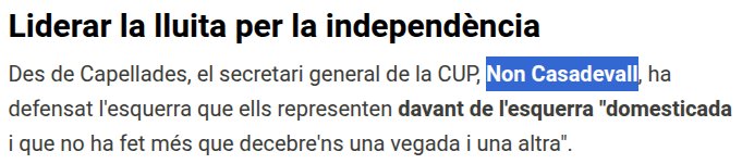 @viktorbir@masto.ai Víktor Bautista i Roca (@viktorbir) on Twitter photo Quin és el contrari d'un aptònim, <a href="/mariusserra/">Màrius Serra</a>?
Si volen deixar d'estar encasellats i caricaturitzats com el partit del «no», potser que triïn un altre secretari general... Quin és el contrari d'un aptònim, <a href="/mariusserra/">Màrius Serra</a>?
Si volen deixar d'estar encasellats i caricaturitzats com el partit del «no», potser que triïn un altre secretari general...