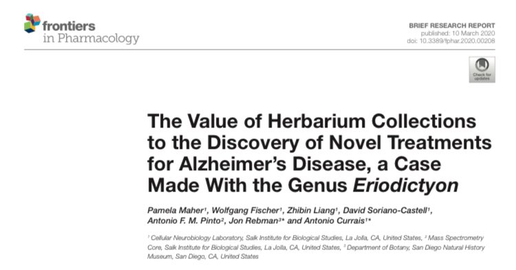 Delighted to see our collaborative research at @Salkinstitute with <a href="/SDNHM/">The Nat</a> on native medicinal plants is highlighted in the new Paleontology Center at San Diego Natural History Museum. Check out the original research paper here doi.org/10.3389/fphar.…