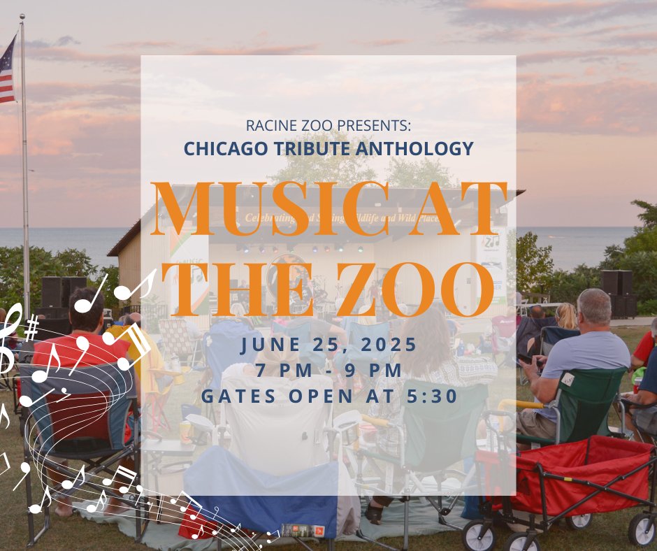 You do not want to miss the kick off of roaring music all summer long here at the Racine Zoo. Starting off with Chicago Tribute Anthology, get your tickets now! 📷📷
Learn more or buy tickets now: racinezoo.org/music-zoo