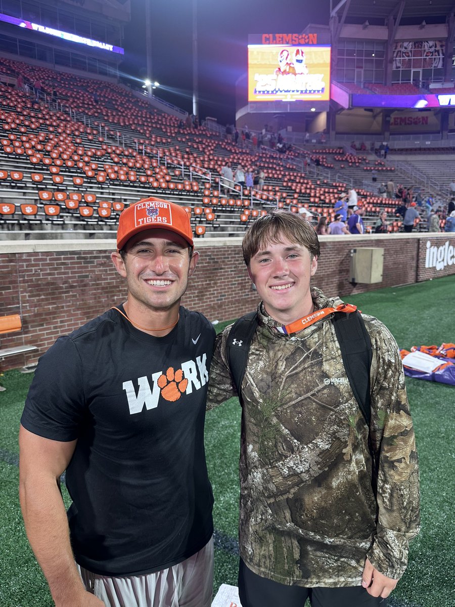 Jackson Grant #29 (@jacksongrant608) on Twitter photo I had a great weekend in Clemson for their camp! Had a long ball of 48! Got to meet <a href="/CoachPotter_/">Paul Potter</a> from ETSU and had the privilege of getting to know know him more. Big thanks to <a href="/WillGilchrist5/">Will Gilchrist</a> for a great camp! <a href="/DanOrnerKicking/">DanOrnerKicking</a> <a href="/RHBearcats/">RHBearcats</a> <a href="/RHHSBearcatsFB/">Rock Hill Football</a> <a href="/BoulwareLeon/">Coach Boulware</a>
#EARNIT I had a great weekend in Clemson for their camp! Had a long ball of 48! Got to meet <a href="/CoachPotter_/">Paul Potter</a> from ETSU and had the privilege of getting to know know him more. Big thanks to <a href="/WillGilchrist5/">Will Gilchrist</a> for a great camp! <a href="/DanOrnerKicking/">DanOrnerKicking</a> <a href="/RHBearcats/">RHBearcats</a> <a href="/RHHSBearcatsFB/">Rock Hill Football</a> <a href="/BoulwareLeon/">Coach Boulware</a>
#EARNIT