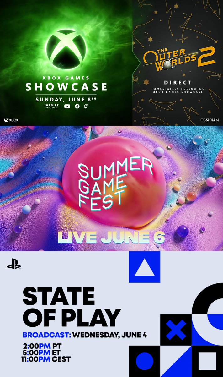 RinoTheBouncer's tweet photo. Which video game event was the best this month so far?🚀
✅State of Play
✅Xbox Games Showcase
✅Summer Game Fest
Let’s go!😎 https://t.co/PDGTcBipIG