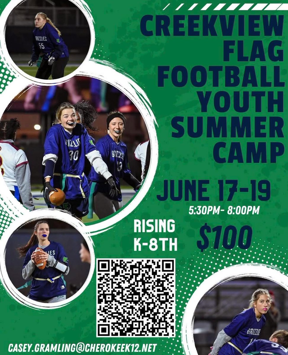 Still time to sign up for camp! Contact <a href="/CoachGramling/">Casey Gramling</a> with any questions!
<a href="/CVHSGrizzlies/">CVHS Grizzly Athletics</a>