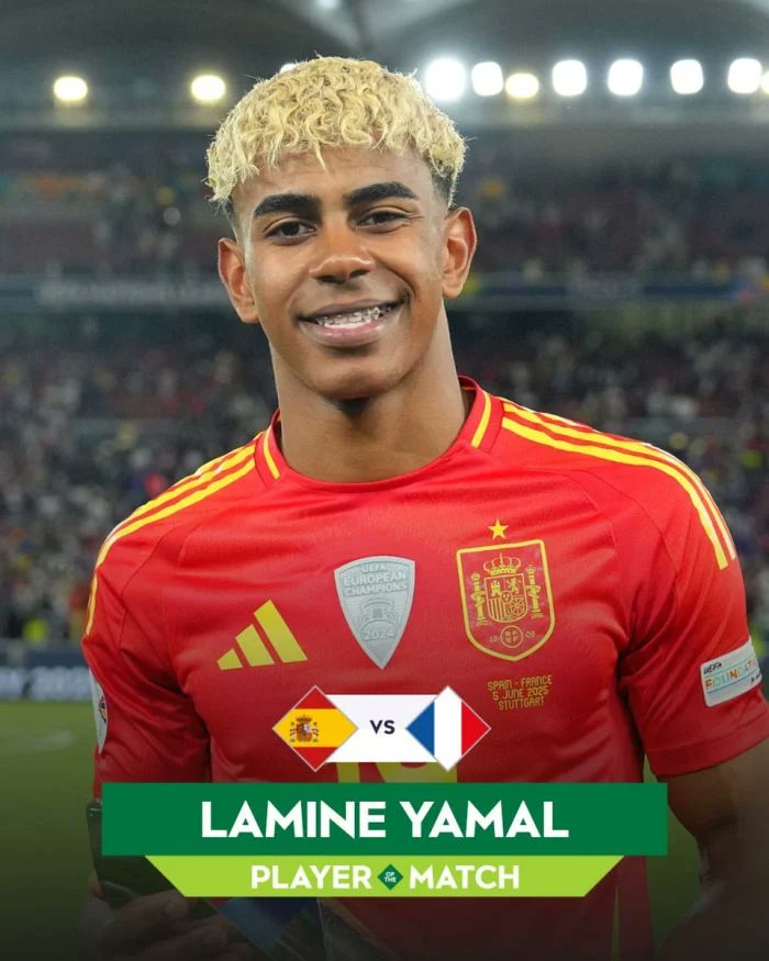 NEWSamSport's tweet photo. #LamineYamal equals #Pele's goal tally against #France
https://t.co/ngi9lpJFAf https://t.co/1F8mHzUGA0