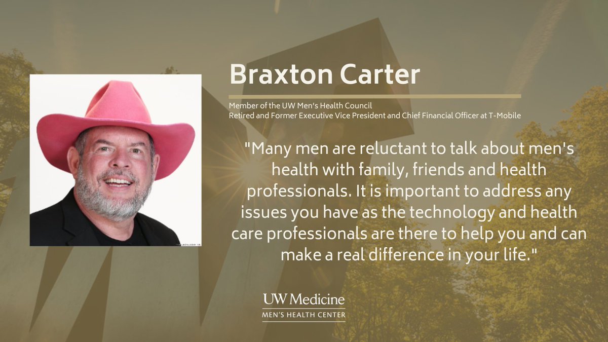 Braxton Carter highlights a vital message this   #UWMensHealthMonth2025: Don’t hold back from discussing your health. Connecting with loved ones or health experts early can make a powerful difference. Take charge of your well-being now.