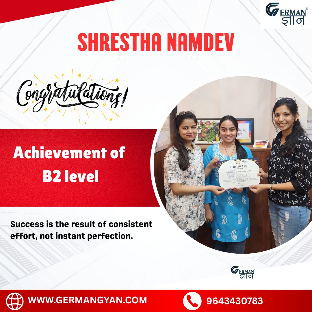 Germangyan04's tweet image. Here’s a suggested caption and hashtags for the image:

🎉 Herzlichen Glückwunsch, Shrestha Namdev! 🇩🇪✨
We’re incredibly proud of your achievement in reaching the B2 level in German!

#GermanGyan #B2LevelAchieved #GermanLanguageSuccess #LanguageLearningJourney #ProudMoment