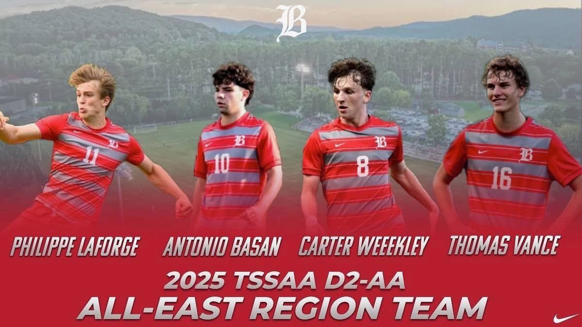 All-Region Red Raiders ⚽️🔥

Congrats to Philippe LaForge, Antonio Basan, Carter Weekley, and Thomas Vance on being named to the 2025 TSSAA D2-AA All-East Region Team!

These four Red Raiders made a major impact all season long and earned well-deserved recognition among the