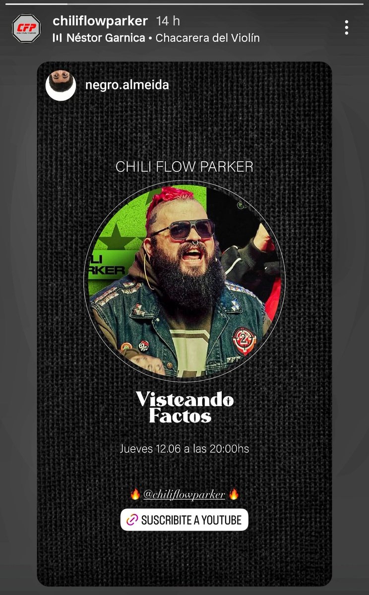 Oficialmente Aczino después de decir que Chili Parker se la pasa en Instagram tratando de convencer a la gente, lo ha apagado. Esta es la única historia que tiene actualmente.