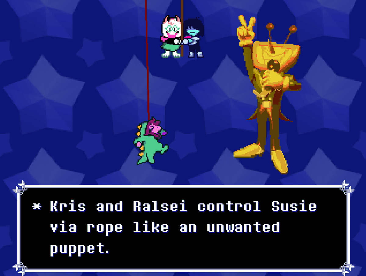 bopersoper's tweet image. Well fuck you too tenna #deltarunespoilers
