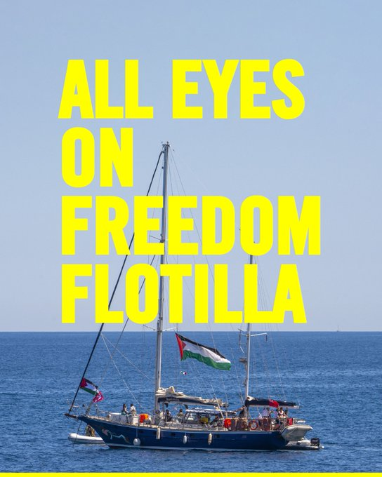 nawarat_24's tweet photo. RT SVP ⚠️

Un navire transportant 11 activistes humanitaires est parti d’Italie en direction de Gaza. 

Baptisé la flottille "Madleen", il transporte à son bord de l’aide vitale : nourriture, aide médical… Ils risquent leur vie pour apporter de la nourriture aux Gazaouis.

1/2 

#Gaza
#FlotilleDeLaLiberté #FreePalestine
#AllEyesOnMadleen #alleyesondeck #FreedomFlotilla
#AllEyesOnFreedomFlotilla #SafePassageNow #WeAreMadleen