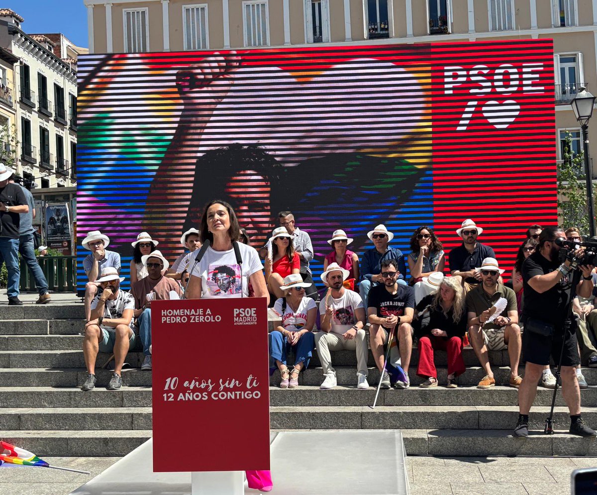 PSOE_Chamartin's tweet photo. “En su modelo de sociedad no quepo yo en el mío si cabe usted”

Hemos reivindicado el modelo de Pedro Zerolo. El Madrid diverso, el Madrid abierto 

El Madrid del 2027 con @oscarlopeztwit y @MarotoReyes https://t.co/swLpEmjHuq