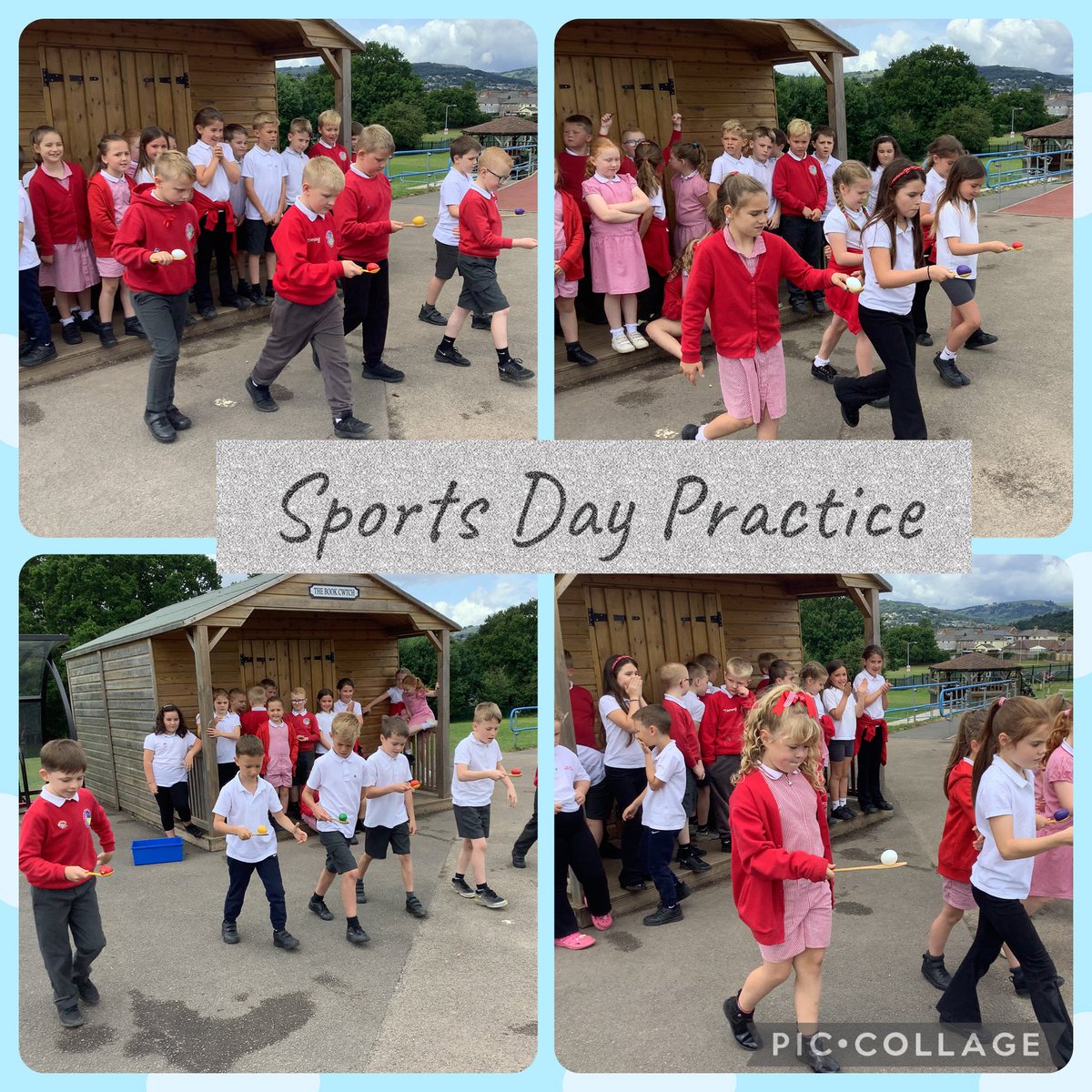 Dosbarth Mrs Oakley have started to practise Sports Day events. #Healthyconfidentindividuals