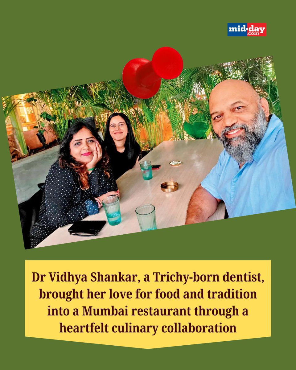 mid_day's tweet photo. A Trichy-born dentist brings flavours from her childhood to a Mumbai Tanjore Tiffin Room table in a soulful South Indian pop-up rooted in memory and tradition.
#SouthIndianFlavours #TrichyToMumbai #FoodWithHeart #BiryaniLove
https://t.co/Cupz8GpH78 https://t.co/nVzEm7K3kQ
