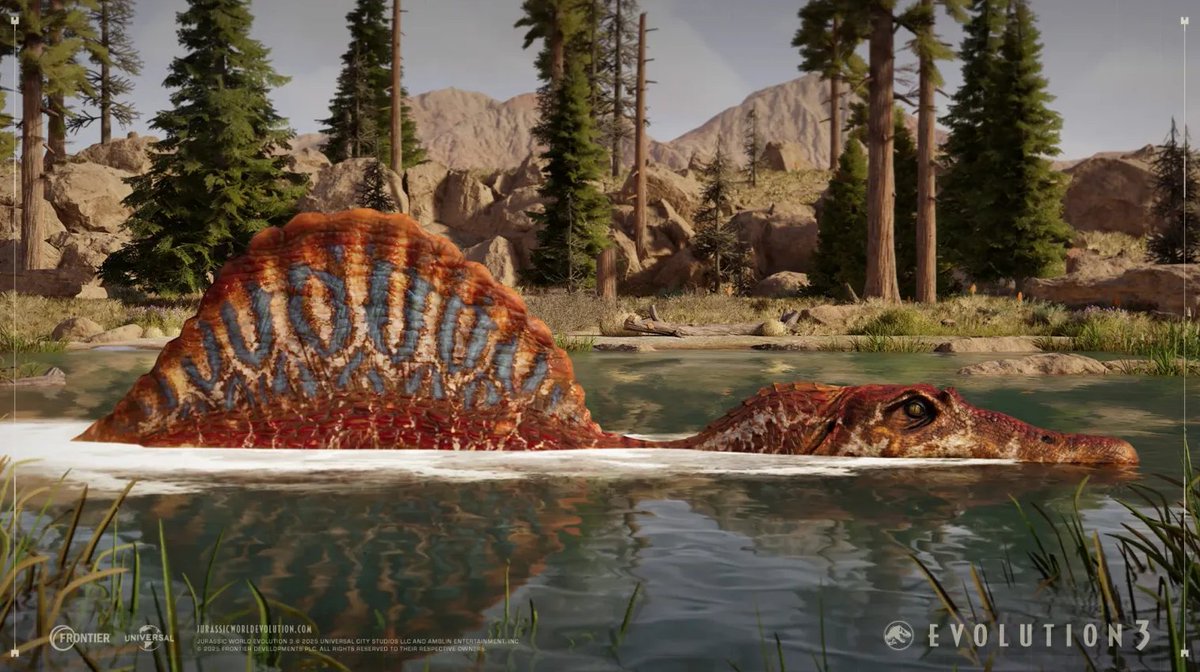 EvoSquareYT's tweet image. Another look at the Spinosaurus swimming in Jurassic World Evolution 3