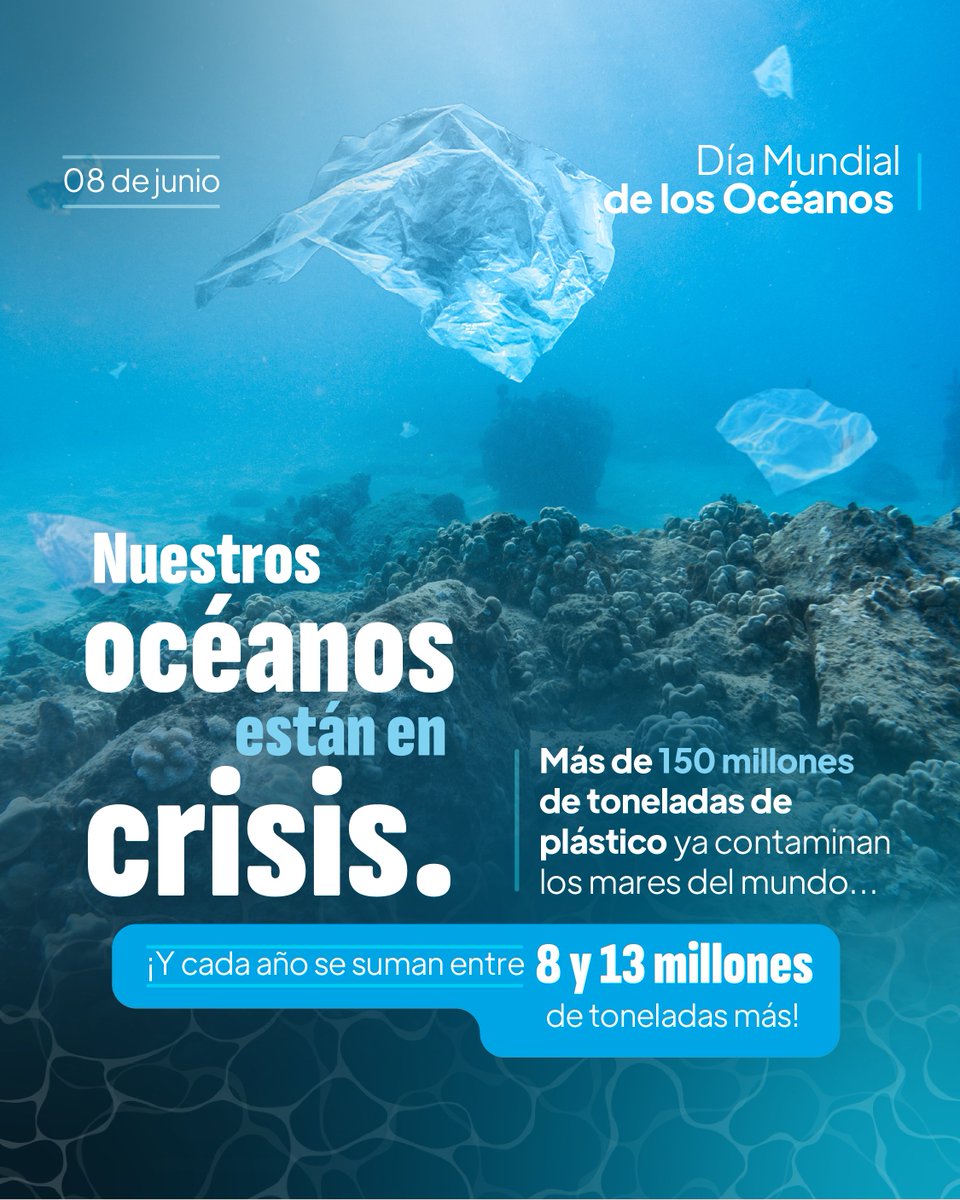 #FechasEspeciales 🌊💙 Cartagena está rodeada por el mar… y también por los efectos de nuestras decisiones diarias. El plástico mal gestionado no solo ensucia nuestras calles, también termina en el océano, dañando la vida marina y afectando nuestra salud. Hoy queremos dejarte