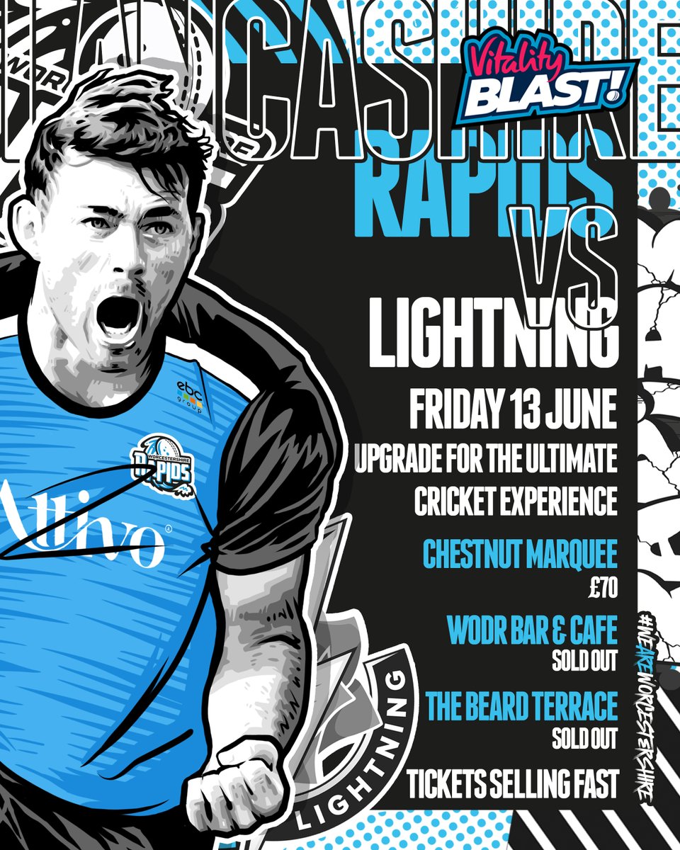 Visit Worcestershire New Road (@newroadevents) on Twitter photo ๐ง๐ฎ๐ฌ ๐๐ข๐ฆ๐ฃ๐๐ง๐๐๐๐ง๐ฌ ๐ฆ๐๐๐๐๐ก๐ ๐๐๐ฆ๐ง
Upgrade your Friday with the ultimate cricket experience as Rapids host Lancashire Lightning at Visit Worcestershire New Road - tickets selling fast!
Best seatsโ
. Best foodโ
. Best atmosphereโ
.
๐๏ธ Secure your ultimate ๐ง๐ฎ๐ฌ ๐๐ข๐ฆ๐ฃ๐๐ง๐๐๐๐ง๐ฌ ๐ฆ๐๐๐๐๐ก๐ ๐๐๐ฆ๐ง
Upgrade your Friday with the ultimate cricket experience as Rapids host Lancashire Lightning at Visit Worcestershire New Road - tickets selling fast!
Best seatsโ
. Best foodโ
. Best atmosphereโ
.
๐๏ธ Secure your ultimate
