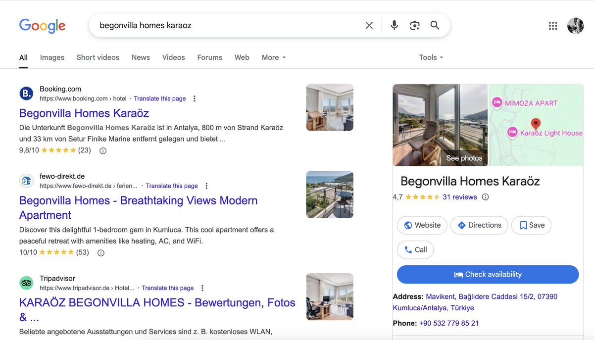 beydogan_'s tweet photo. I can 100% guarantee that some PO at Google fought really hard to remove Maps tab from here and make the map unclickable because it hurts their team's metrics since users would leave the "search". Such a stupid UX. https://t.co/JMkvKLchJP