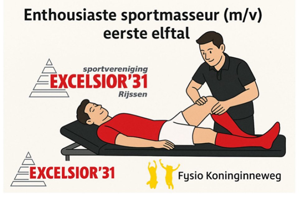 Excelsior '31 zoekt enthousiaste sportmasseur (m/v)
￼

excelsior31.nl/9744/nieuws/ex…