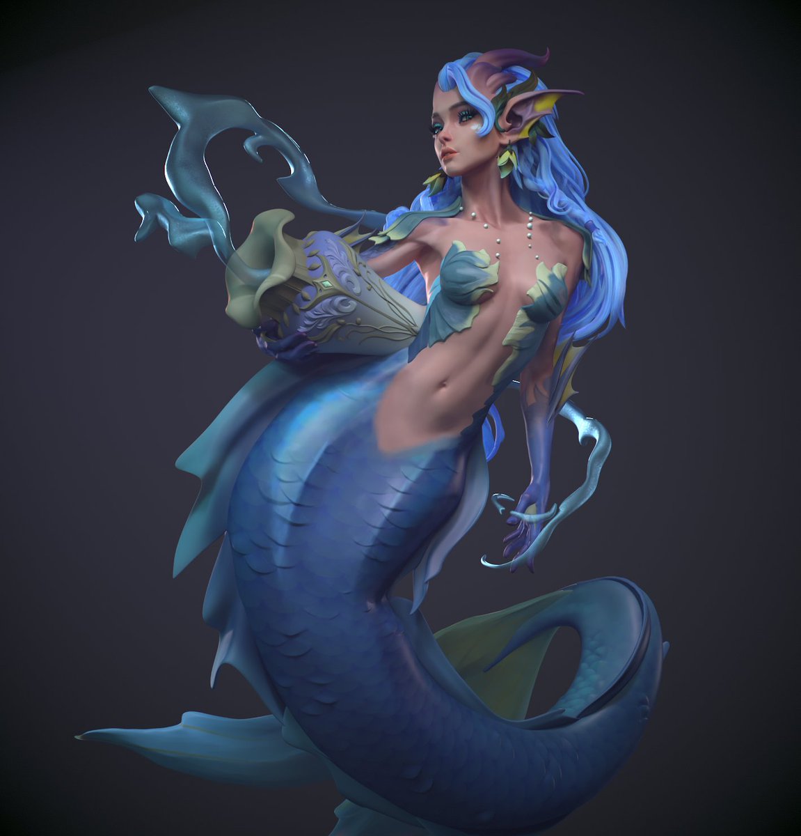 artadjika's tweet photo. I finally got the hair sorted out 🫠 

a little bit of coloring and material customization and it's ready to be posted.

#wip #zbrush #polypaint #3dart https://t.co/PmvxVm7IT5