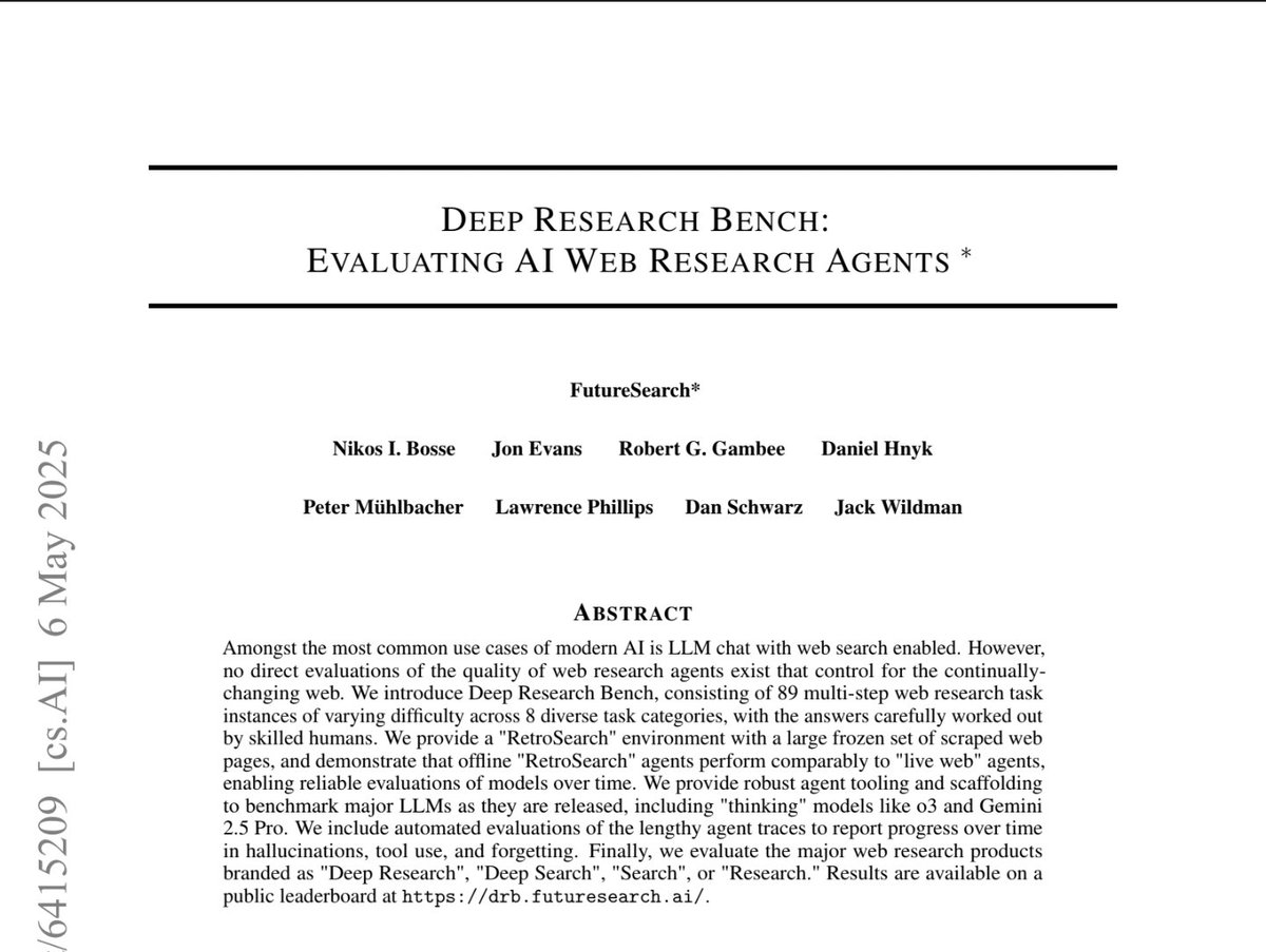 Have you read the Deep Research Bench paper yet?

Very cool project. And you can tell building out the eval and its infrastructure was a BUNCH of work.

I would love to see this expanded to include open deep research *scaffolds*, so this hill can get climbed pronto in the open.