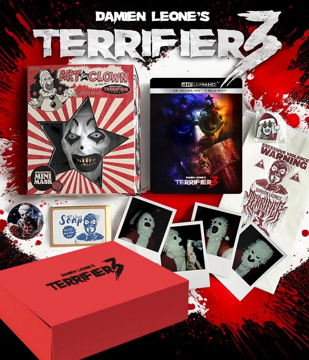 DisTrackers's tweet image. Amazon exclusive Terrifier 3 Collector’s Edition is in stock! Comes with Art’s soap and more.
.
amzn.to/4kOPj06
.
#Ad #Terrifier #Terrifier3 #Movie #Soap #Collectibles