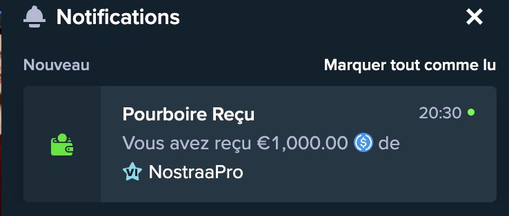 INCROYABLE 1000 euros!!!!!! Merci BEAUCOUP je vais cash allez chez GUCCI 🏦🏦 <a href="/NostraaPro/">Nostra</a>