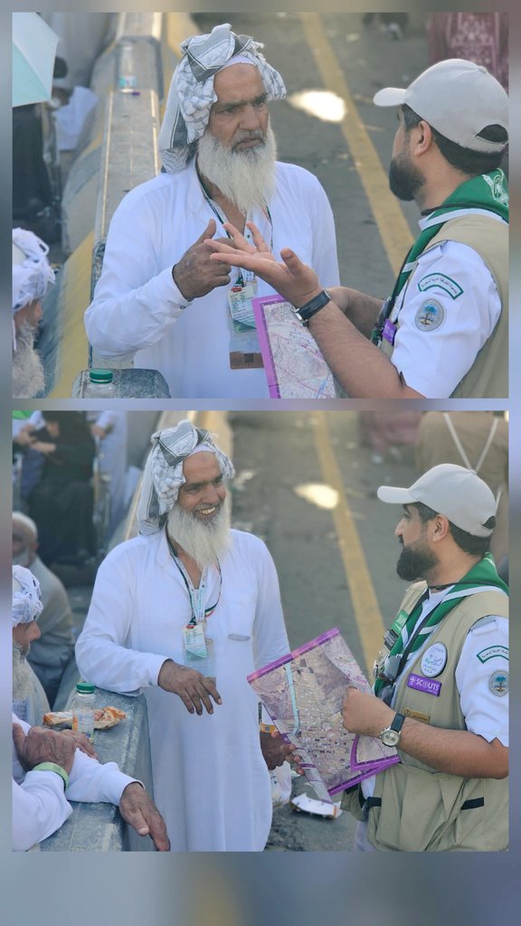 بالصبر و الإبتسامة والكلمة الطيبة ..كسبنا القلوب
#حج_1446هـ 
#خدمة_ضيوف_الرحمن 
#ضيوف_الرحمن
#Hajj2025
#معسكرات_الخدمة_العامة
#جمعية_الكشافة_العربية_السعودية