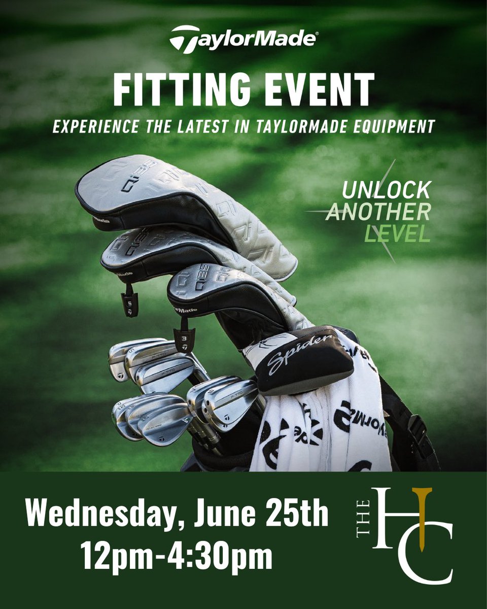 🏌Experience the TaylorMade equipment at The   Home Course!
ℹ June 25 - 12pm-4:30pm
⛳️Sign up 👇
🔗myfittingexp.taylormadegolf.com/fitting/privat…