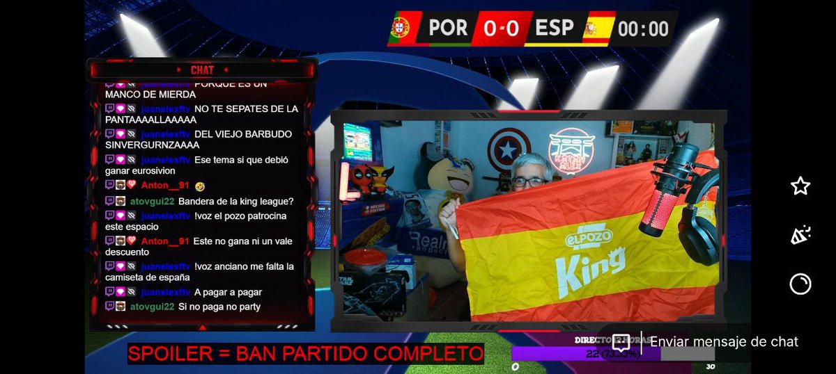 ⛩️ Katan_Alex ⛩️ (@katanalex) on Twitter photo ¿Qué mejor que ver la final de la #UEFANationsLeague con tu comunidad de Twitch en directo y con la mejor bandera?
Grande <a href="/elpozoking/">ElPozo King Upp</a> siempre en mi corasón!!!
Vamos españa!! 🇪🇸🇪🇸 ¿Qué mejor que ver la final de la #UEFANationsLeague con tu comunidad de Twitch en directo y con la mejor bandera?
Grande <a href="/elpozoking/">ElPozo King Upp</a> siempre en mi corasón!!!
Vamos españa!! 🇪🇸🇪🇸