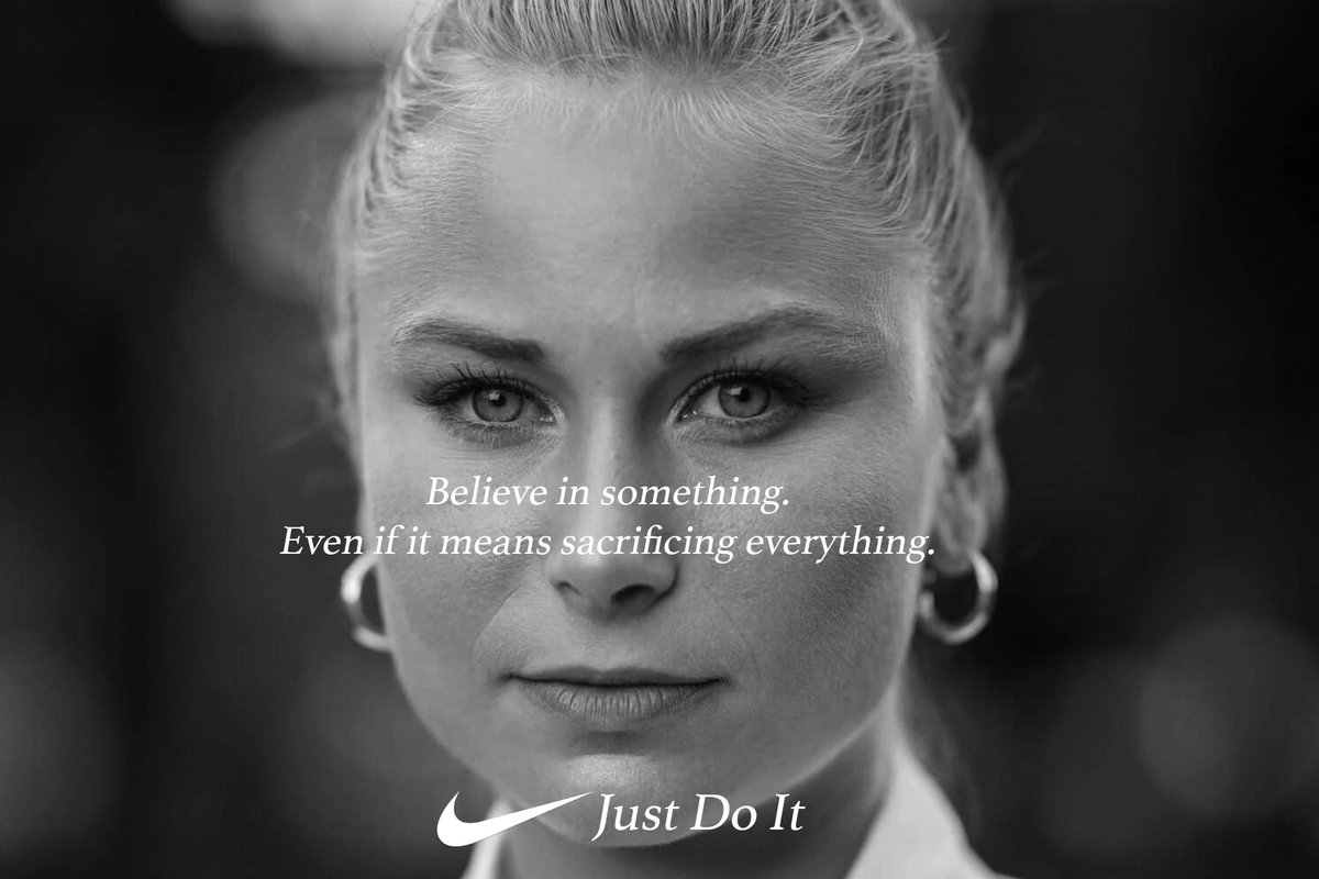 notnowlindo's tweet photo. Grace Tame believes that genocide is worth speaking out against. 

@Nike disagreed. https://t.co/AFRsWfHtY0