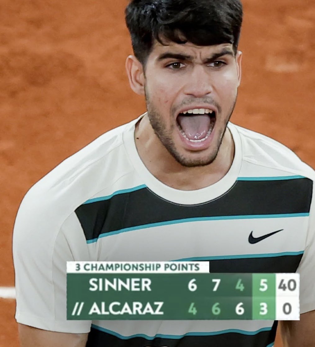 FranMaroun's tweet image. CARLOS.ALCARAZ.WON.THIS.MATCH.