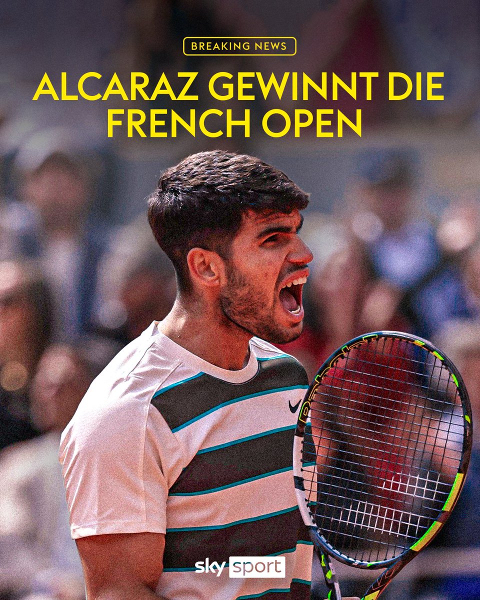 WAS WAR DAS DENN FÜR EIN IRRES FINALE?! 🤯🔥 Carlos Alcaraz hat seinen Titel bei den French Open erfolgreich verteidigt. In Paris setzte sich der 22 Jahre alte Spanier am Sonntag in einem dramatischen Finale nach 5:29 Stunden gegen den italienischen Weltranglistenersten Jannik