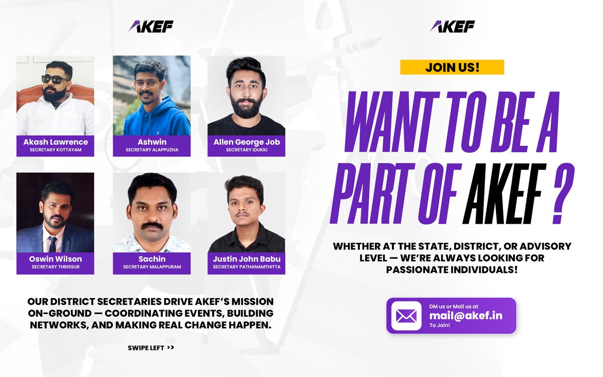 akefesports's tweet photo. Introducing the Core of AKEF
Meet the amazing individuals powering AKEF across all levels — from visionary leaders to grassroots changemakers.

Want to be a part of AKEF?

📩 DM us or mail us at akef10@gmail.com to join!

#AKEF #GamingCommunity #EsportsIndia #JoinUs #AKEFTeam https://t.co/NntwkHkhuo
